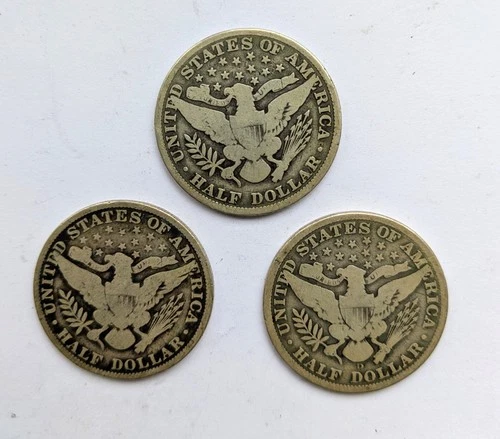 Mixed Barber Silver Coin Lot – Half Dollars – 90% Silver – No Reserve