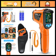 Non-Contact Infrared Thermometer Gun, Digital Laser Temp Gun, LCD Display, Cooki
