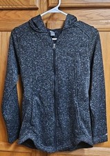 Eddie Bauer Radiator Fleece 2.0 Women's Zip Hooded Jacket Small S -Heather Black