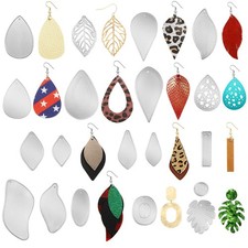 19 Pieces Earring Cutting Dies Leather 3.15 inches x 3.94 inches, Silver