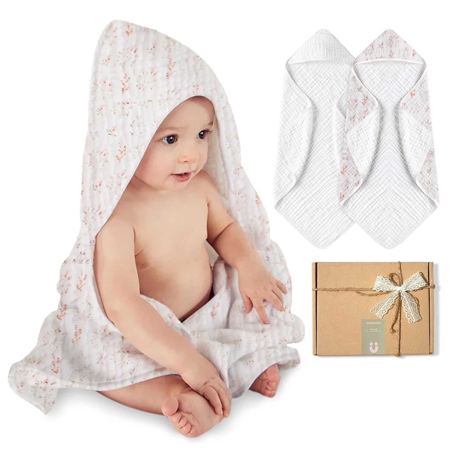 2Pack Muslin Hooded Baby Towels Girls & Boys, 100% Cotton Baby Towels for New...
Opens in a new wind
