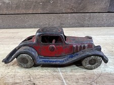 Antique A.C. Williams Cast Iron Take Apart Coupe Car Red Blue