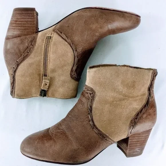 Botines modernos vintage de cuero y gamuza Delilah de abuela/pradera Foto 4 de 4