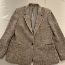 Womens Blazer Size 12 100% Wool East Bank Ltd Lavender Olive Ivory Vintage Euc