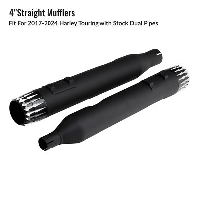 4.0'' Slip-On Straight Mufflers Exhausts Fit For Harley Street Glide 2017-2024
