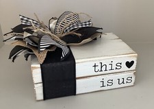 "This Is Us" Wooden Book Stacks, Home Decor ,Farmhouse Style