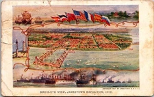 1907 Postcard Bird's Eye View Jamestown Exposition Virginia VA