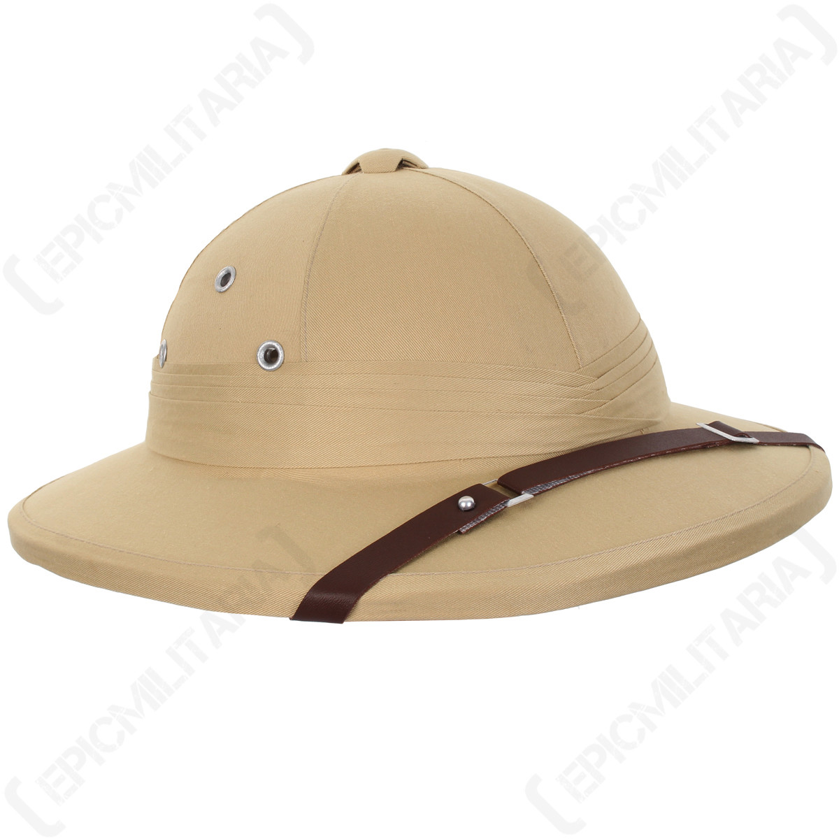 French Tropical Pith Helmet - Khaki Colonial Explorer Adventurer