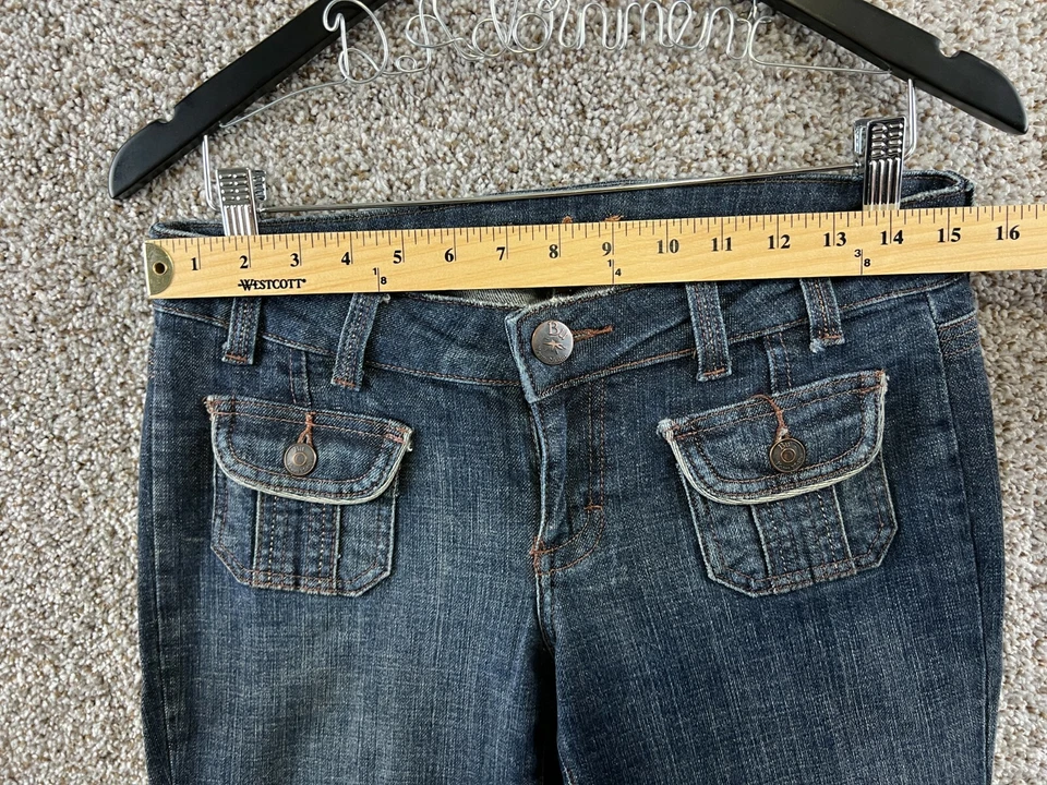 Jeans Bu from Malibu Feminino Tamanho 7|8 Azul Bootcut Jeans Aba Bolsos Elásticos  - Imagem 4 de 4