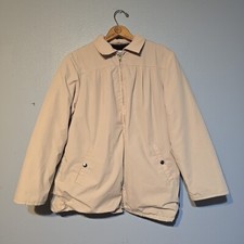 Vintage Blair Chore Coat Faux Fur Lined Womens Size Large Full Zip W Pockets USA