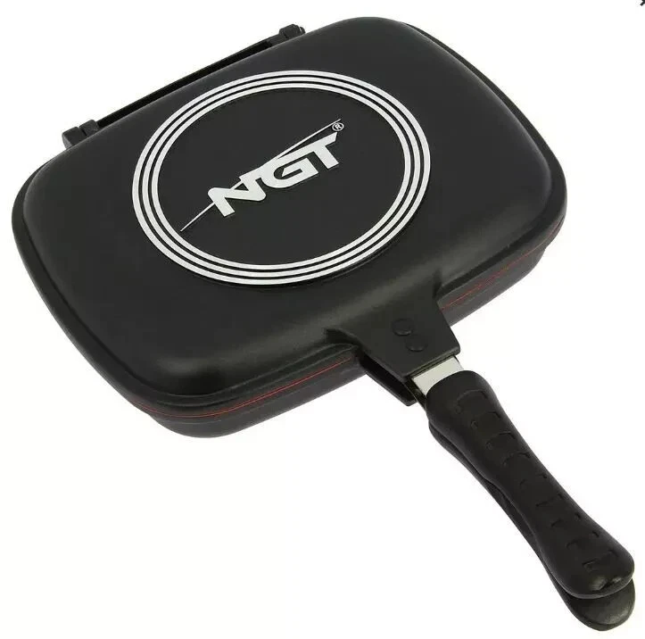 NGT Large Carp Fishing Double Grill Pan Outdoor Grill Pan Cooking Camping