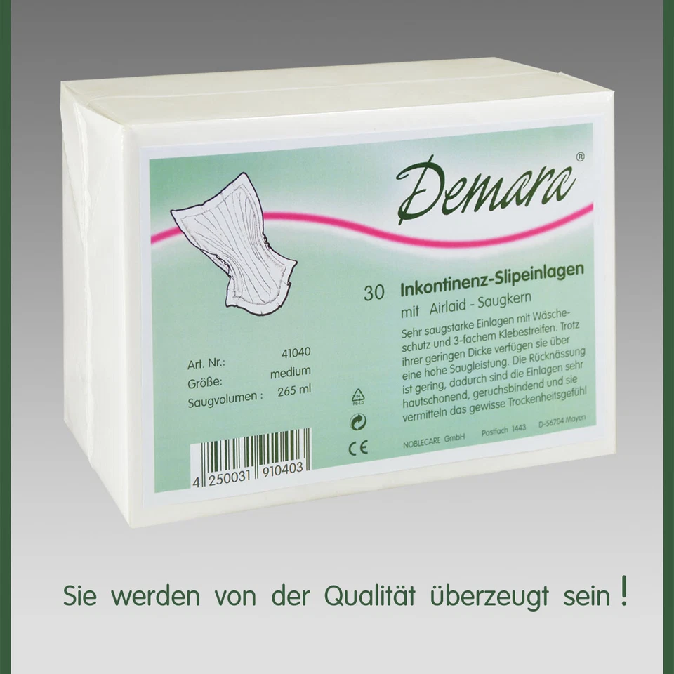 DEMARA® Slipeinlagen Inkontinenzeinlagen Blasenschwäche Vlieseinlagen