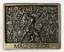 Vtg Schlitz Malt Liquor Bull Metal Belt Buckle Beer Advertising