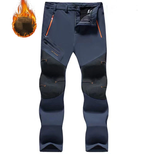Herren Gefütterte Cargo Lange Hose Outdoor Wandern Ski Schnee Winter Warm Hose - Bild 4 von 8