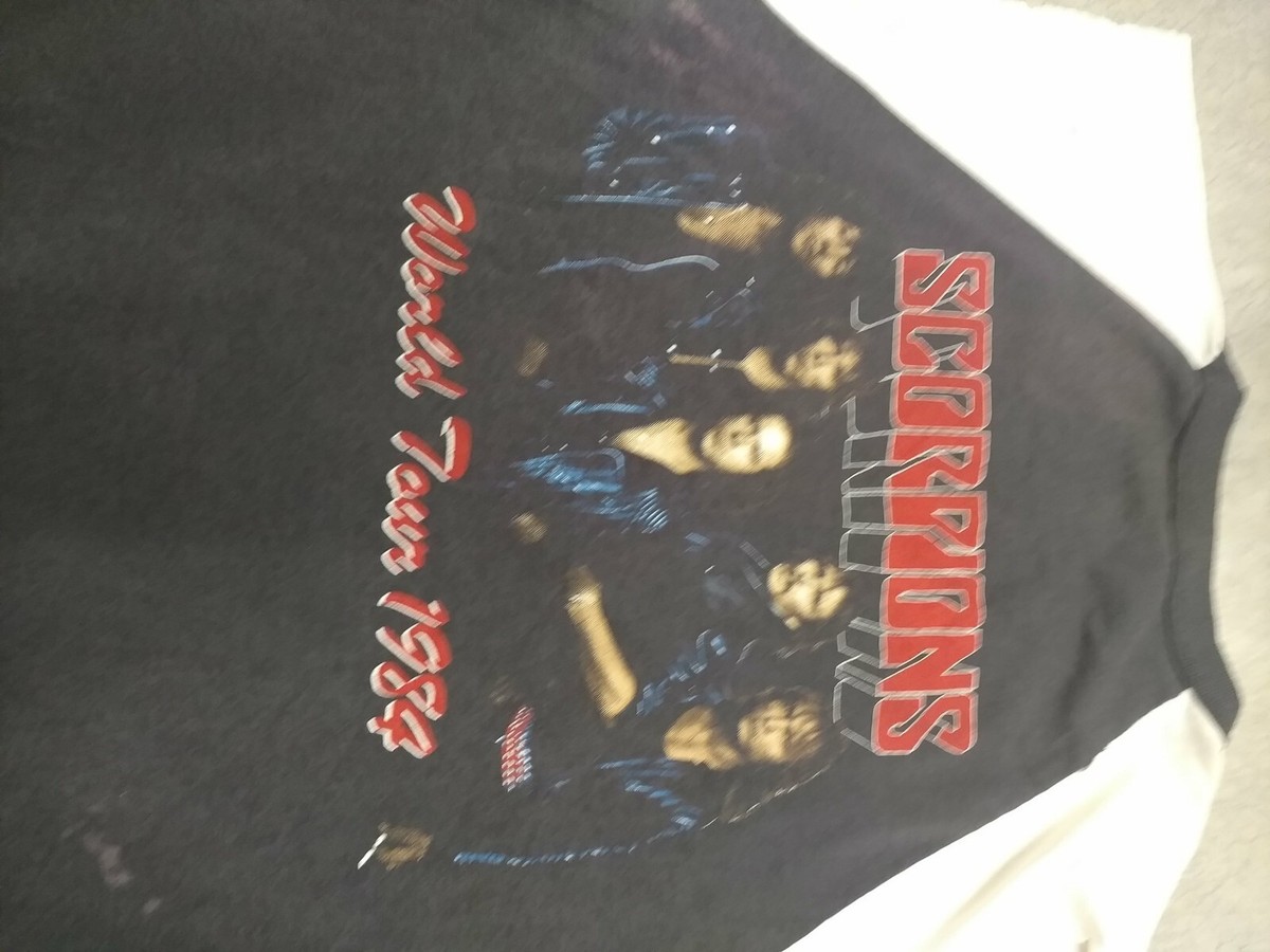 スコーピオンズ 1984年ワールドツアー Tシャツ Mサイズ ブラック vtg rare true vtg custom Scorpions 1984 world tour tshirt sz