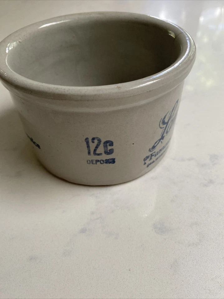 "Vasija de mantequilla de gres vintage Lambrecht - Chicago Milwaukee 12c 1 1/2 lb 5,5""x3""" Foto 2 de 3