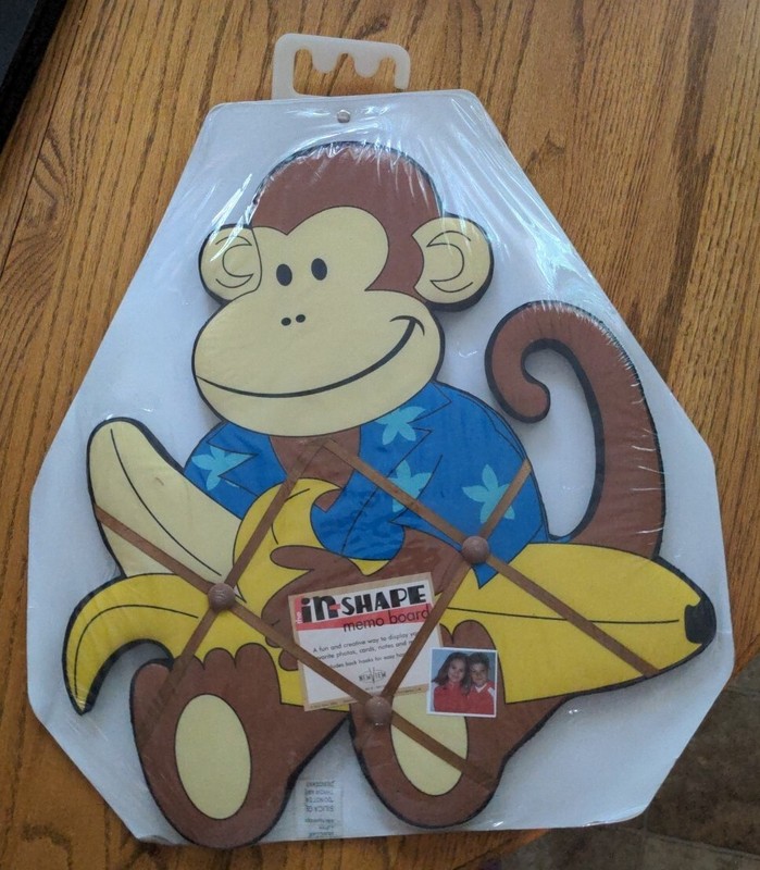 In-Shape Tropical Monkey Banana Memo Tack Board Pin Picture Card Ribbon Display