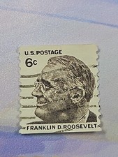 US Stamp Franklin D Roosevelt 6c Used Wave Cancel 1305