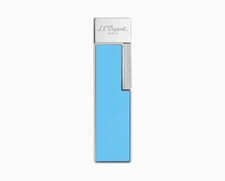 S.T. Dupont Lighter Twiggy Flame Torch Flat Chrome Blue 030007