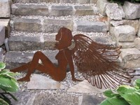 Edelrost Engel Mit DoppelflüGeln 120 Cm Gartendeko Rost Deko Engel Figur FlüGel