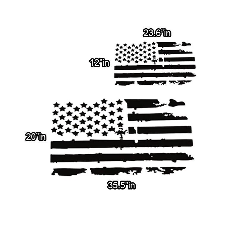 Juego de 2 calcomanías deportivas de vinilo con bandera americana envejecida de EE. UU. capó camión remolque RV Foto 2 de 4