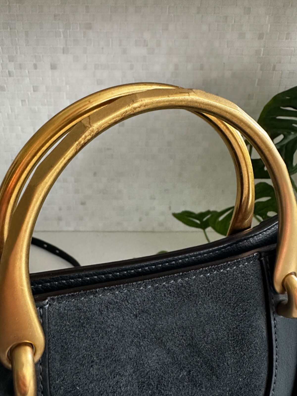 Chloe Pixie Medium Suede Leather Handbag - Navy w… - image 8