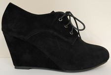 NEW  Viva Black Suede Mary Jane Wedge 3" Wedge Heels Size 7M US 38M EUR 5M UK