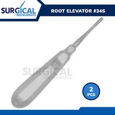 2 Pcs Dental Apical Root Elevators #34S Stainless Steel German Grade