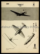 WWII Aircraft Identification Poster, Yakovlev Yak-1, Art Print on 11x14" 09174
