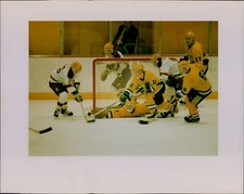 LG767 1988 Original Rita Reed Color Photo GOLDEN GOPHERS vs Goalie DAMIAN RHODES