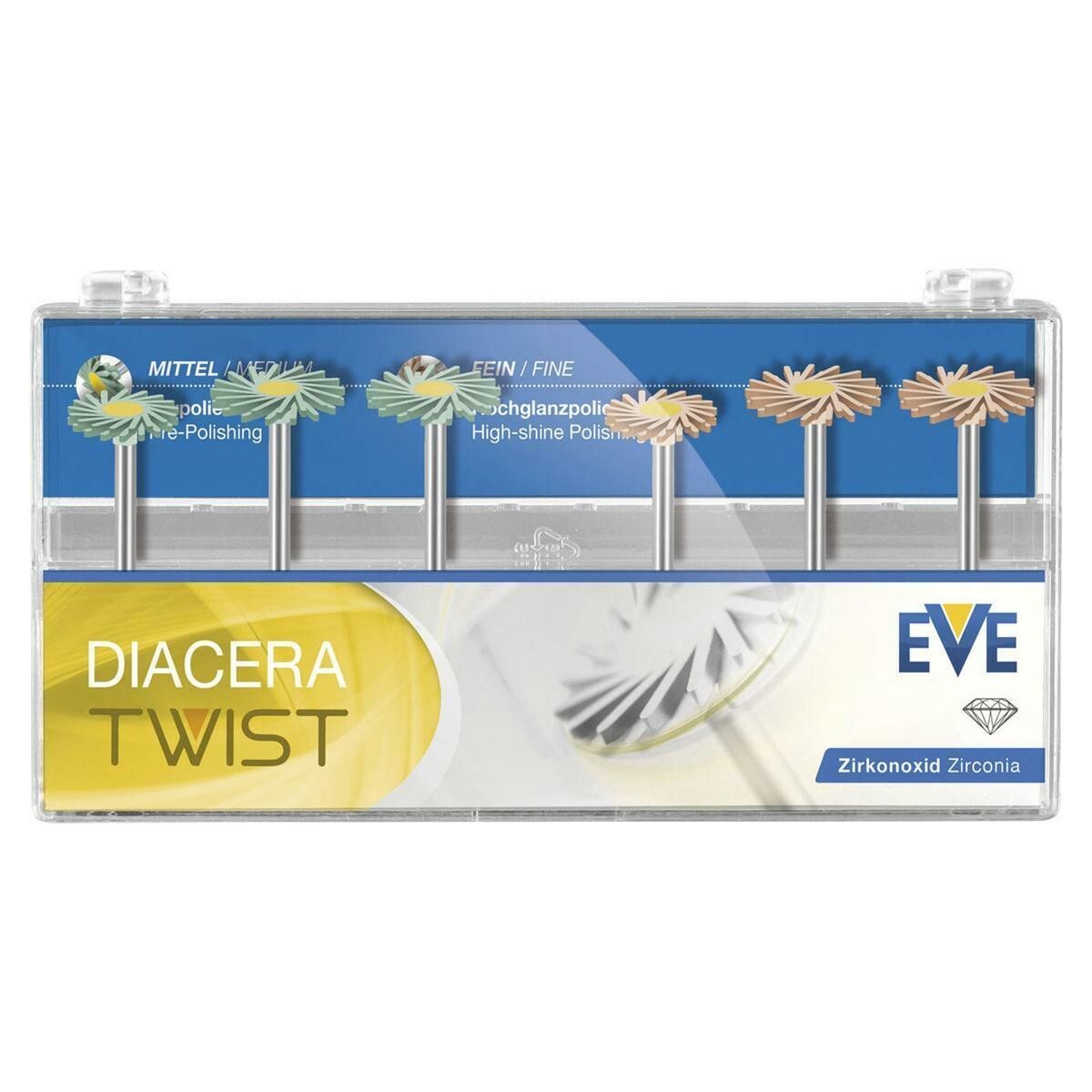 EVE Diacera Twist RA 323 Zirconia Polishing Diamond System 6pc Kit