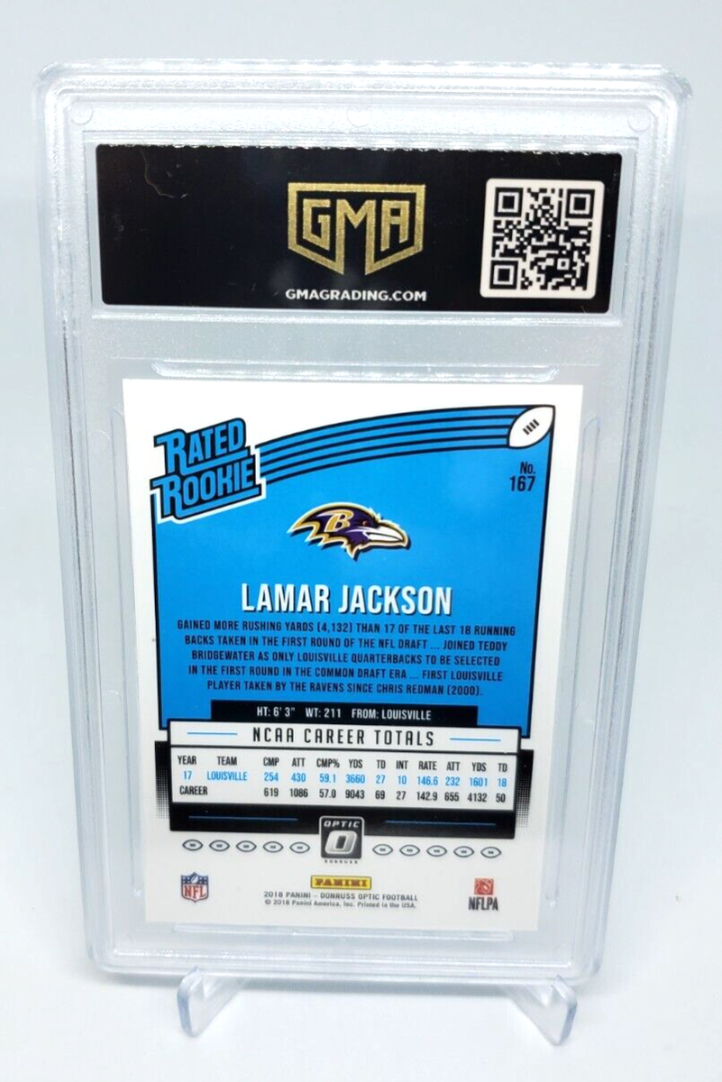 2018 Donruss Optic Lamar Jackson #167 Rated Rookie GMA Mint