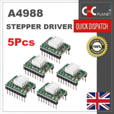 A4988 Schrittmotortreiber mit Kühlkörper Reprap Prusa 3D Drucker 5 Stück UK SCHNELL