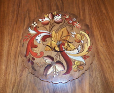 Norwegian Rosemaling 16" Wooden Plate