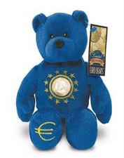 EURO ONE COIN BEAR Collectible Limited Treasures 9" Plush Blue EURO Bear A1 