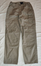 5.11 Tactical Pants Mens 34 x 32 Tan Cotton Canvas Cargo Stretch Waist 74251
