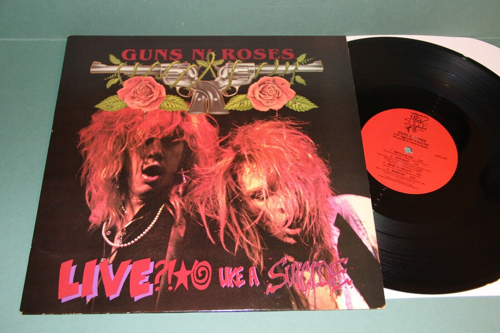 GUNS N' ROSES LIVE LIKE A SUICIDE 1986 ORIGINAL STERLING UZI NM- LP RECORD