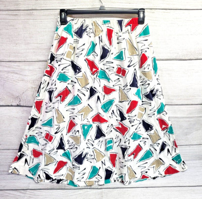 Vintage Aileen Too Colorful Geometric Skirt Women's Size 16W/30