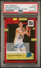 2022 Donruss Walker Kessler Rated Rookie Signature - Red Choice #'d 73/99 PSA 10