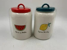 Boston Warehouse Ceramic 7in One in a Melon & Squeeze Canister Set BB02B23025