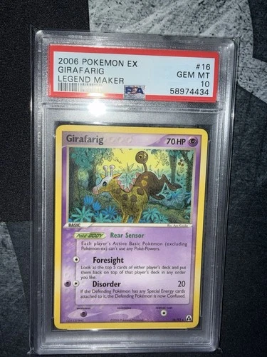 Pokemon PSA 10 Girafarig 16/92 EX Legend Maker Non-Holo 2006