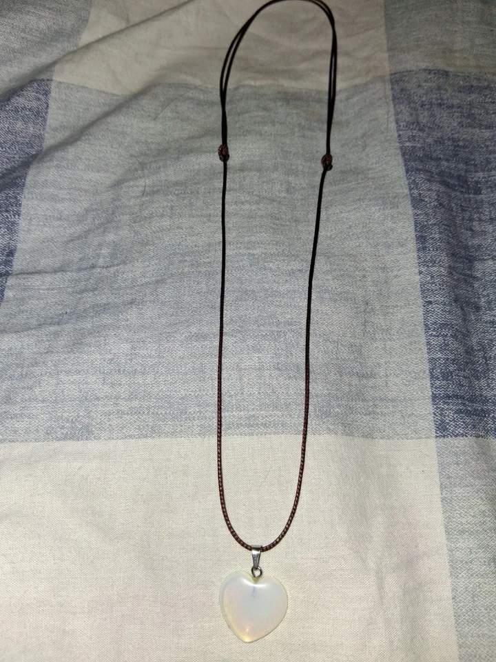 Adjustable Moonstone Heart Corded Necklace - Image 2 of 2