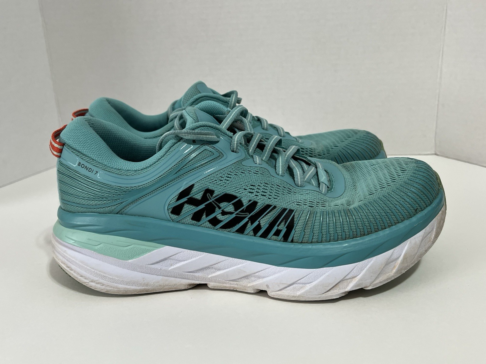 Hoka Women’s Bondi 7 Wide Running Shoes Aquarelle/Eggshell Blue Size US 9.5D