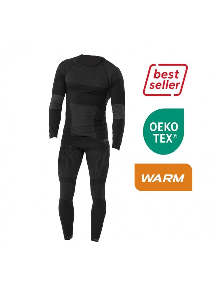 Viking Dante Thermo Unterwäsche Set schwarz/grau Base Layer Outdoor -10°C