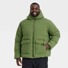 Men's Big Heavy Puffer Jacket - All in Motion™ Green 4XL