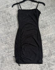 Windsor Black Sparkly Bodycon Mini strappy Dress Size XS