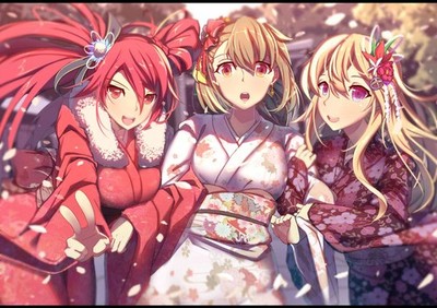 Anime anime girls blonde redhead red Playmat Gaming Mat Desk Game Desk Playmat