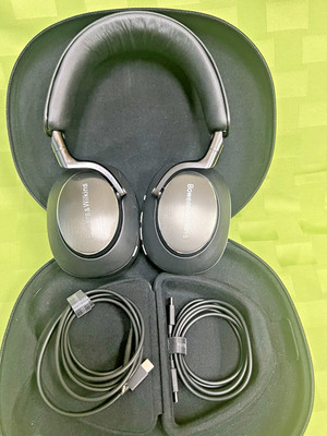 Bowers & Wilkins Px8 Wireless Noise Cancelling Headphones Black w/ Case & Cables