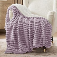 Sherpa Throw Blanket for Couch - Super Soft, Throw 50" x 60" 00 - Purple