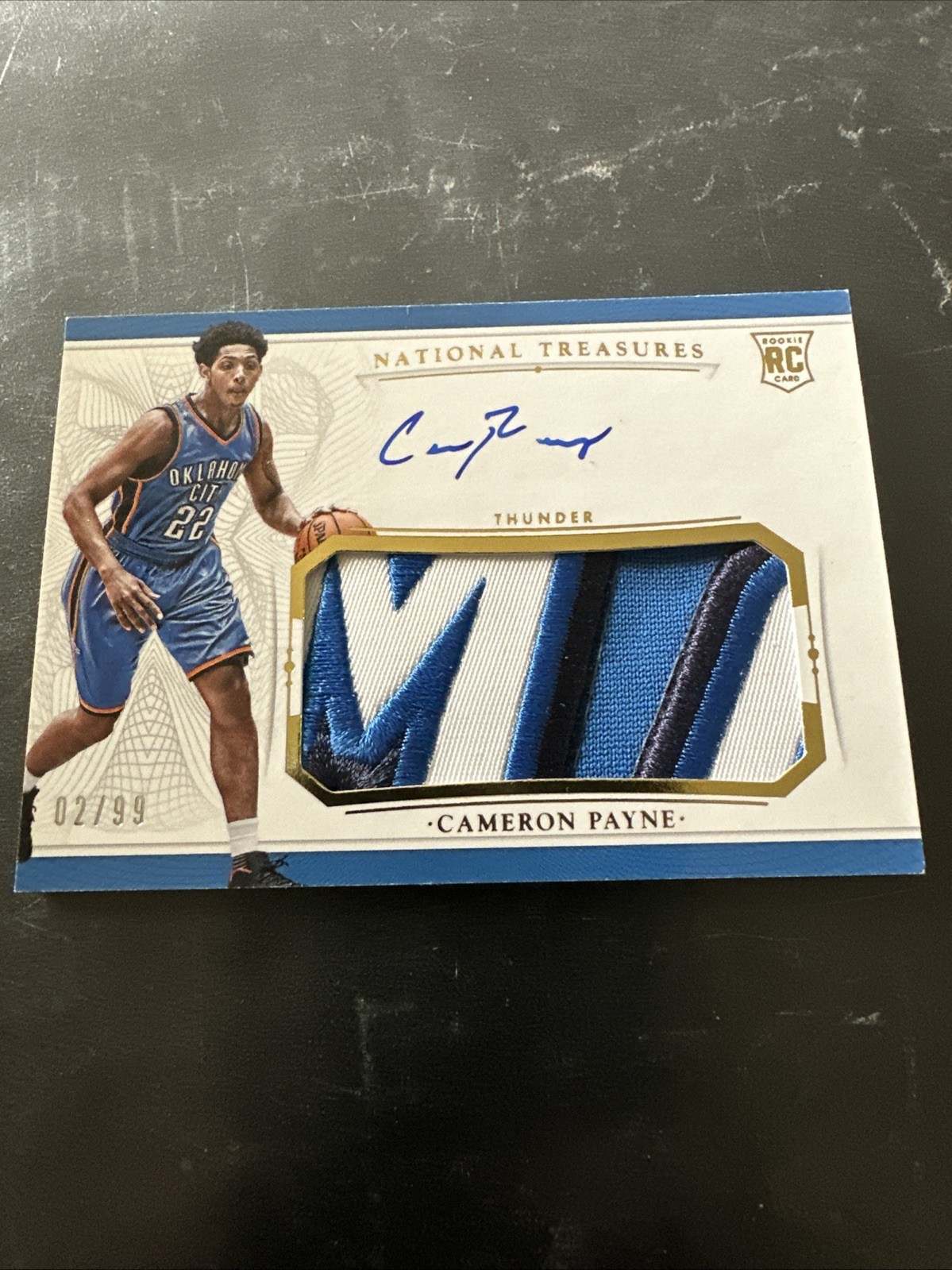2015 Panini National Treasures /99 Cameron Payne #114 RPA Rookie Patch Auto RC